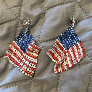 American Flag Dangle Earrings